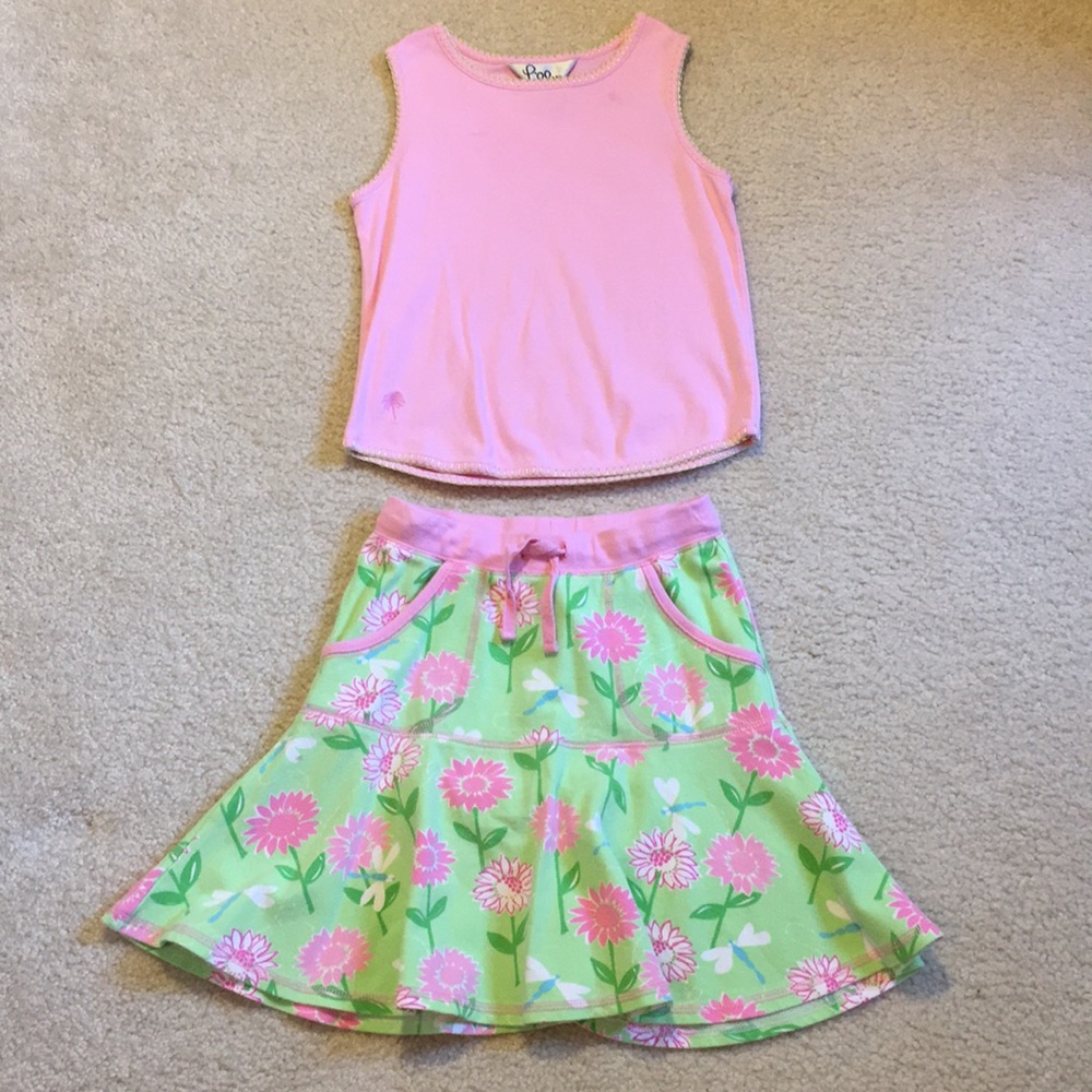 Lily Pulitzer skirt and tank top outfit